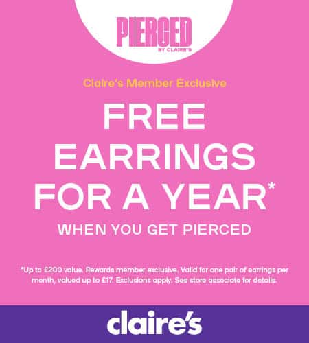 free earings at claires